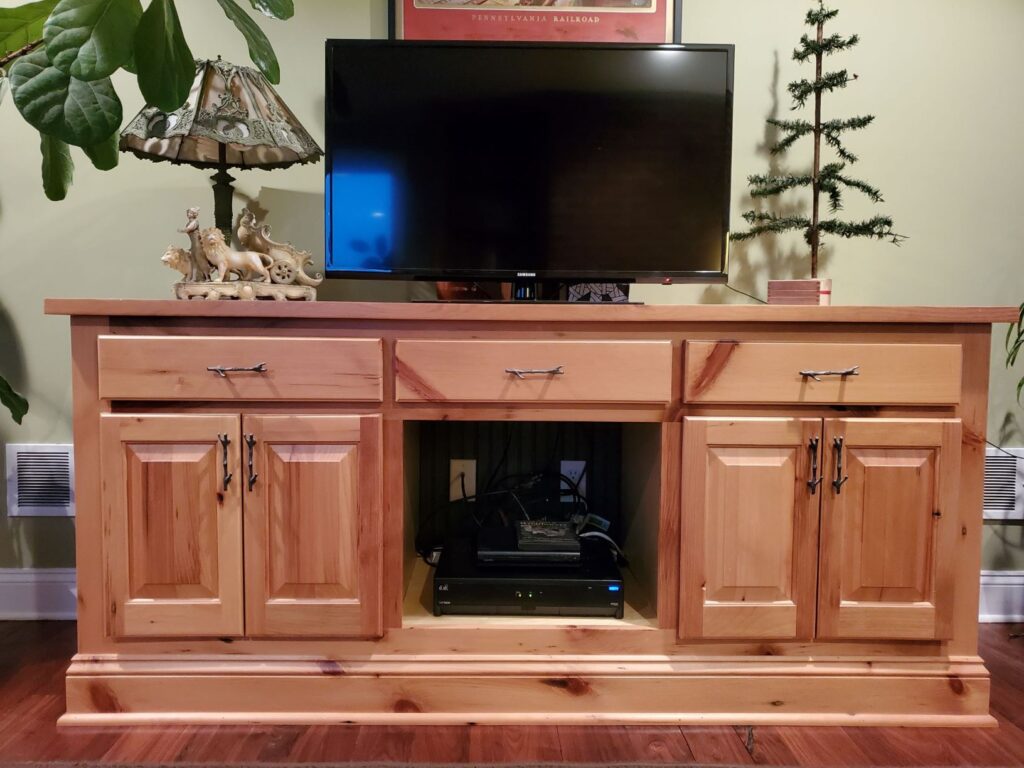 Reclaimed pine TV cabinet