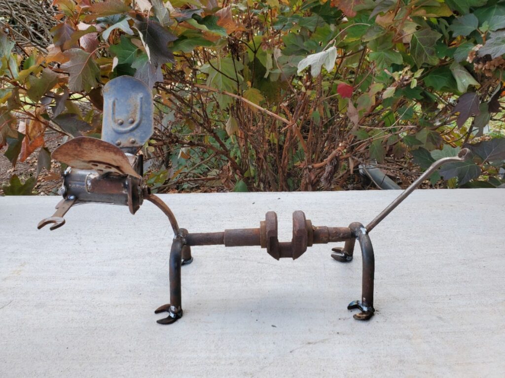 Scrap metal dog